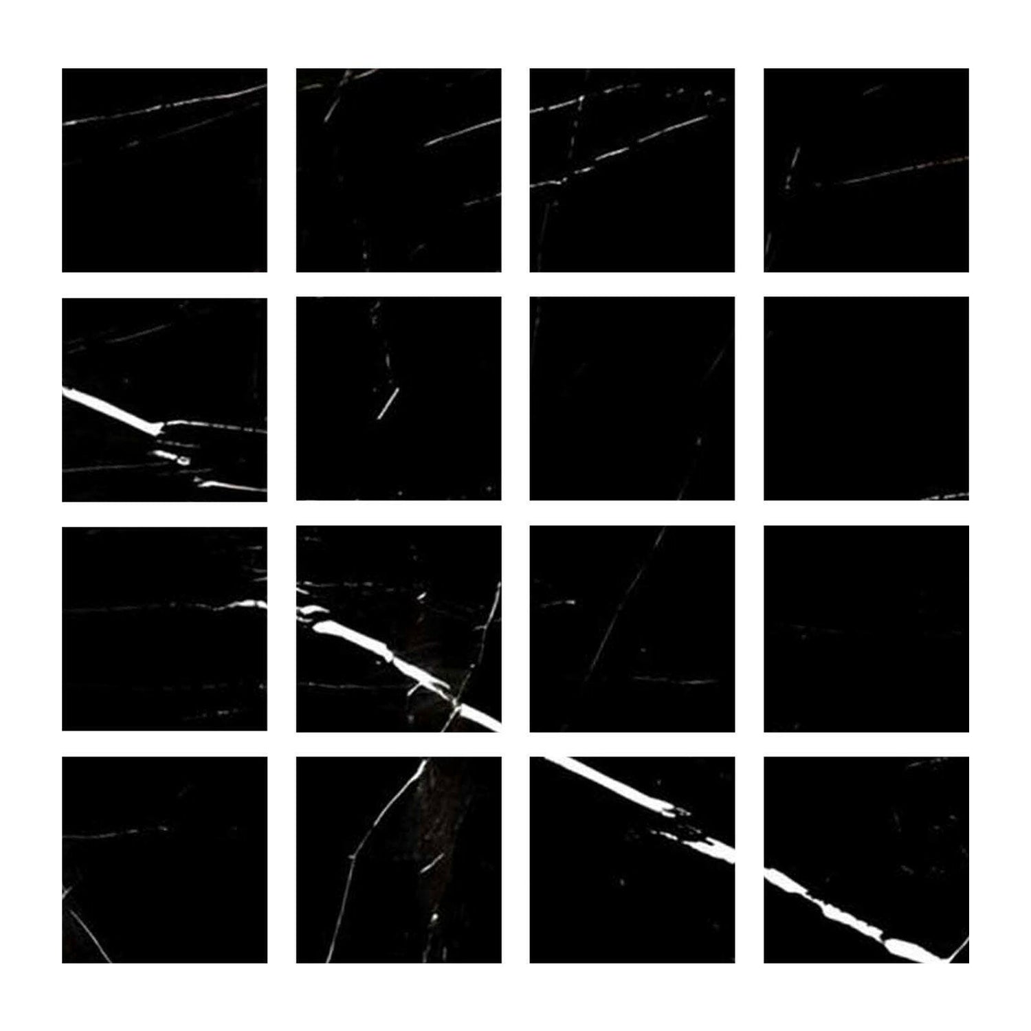Special Cut | 3x3 Black Marquina Marble Polished Tile Special Cut | 3x3 Black Marquina Marble Polished Tile - American Tile Depot