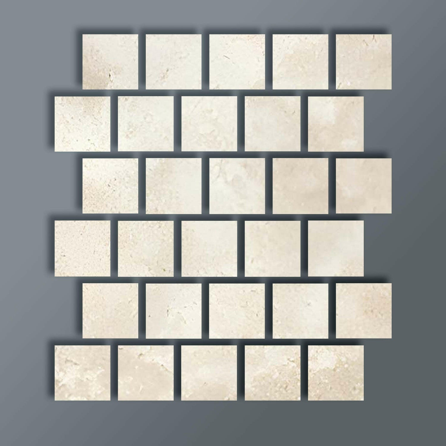 Special Cut | 3x3 Durango Cream Travertine Filled & Honed Tile Special Cut | 3x3 Durango Cream Travertine Filled & Honed Tile - American Tile Depot