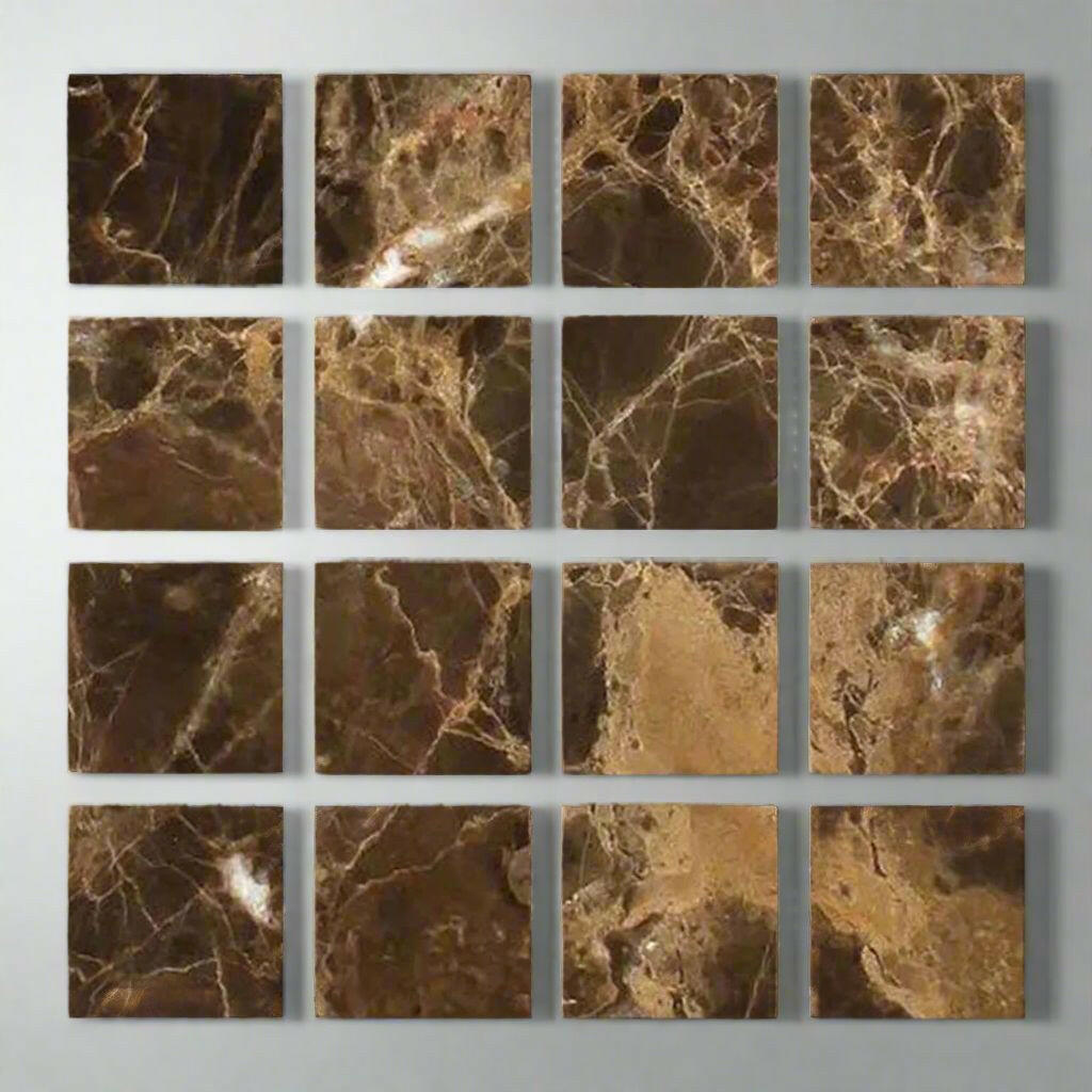Special Cut | 3x3 Emperador Dark Marble Polished Tile Special Cut | 3x3 Emperador Dark Marble Polished Tile - American Tile Depot
