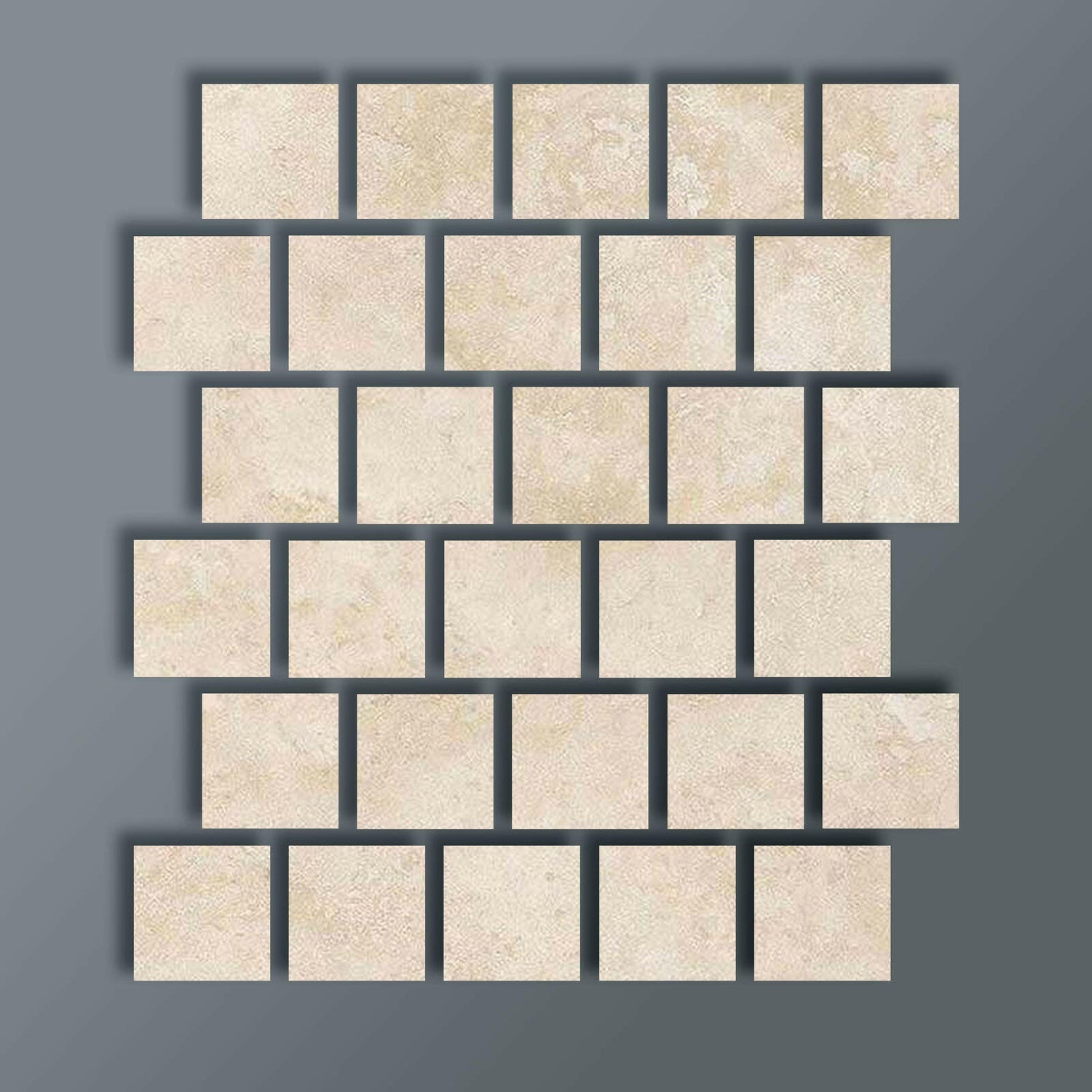 Special Cut | 3x3 Ivory Travertine Filled & Honed Tile Special Cut | 3x3 Ivory Travertine Filled & Honed Tile - American Tile Depot