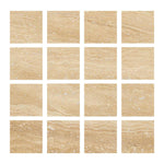 Special Cut | 3x3 Ivory Travertine Vein Cut Filled & Honed Tile Special Cut | 3x3 Ivory Travertine Vein Cut Filled & Honed Tile - American Tile Depot