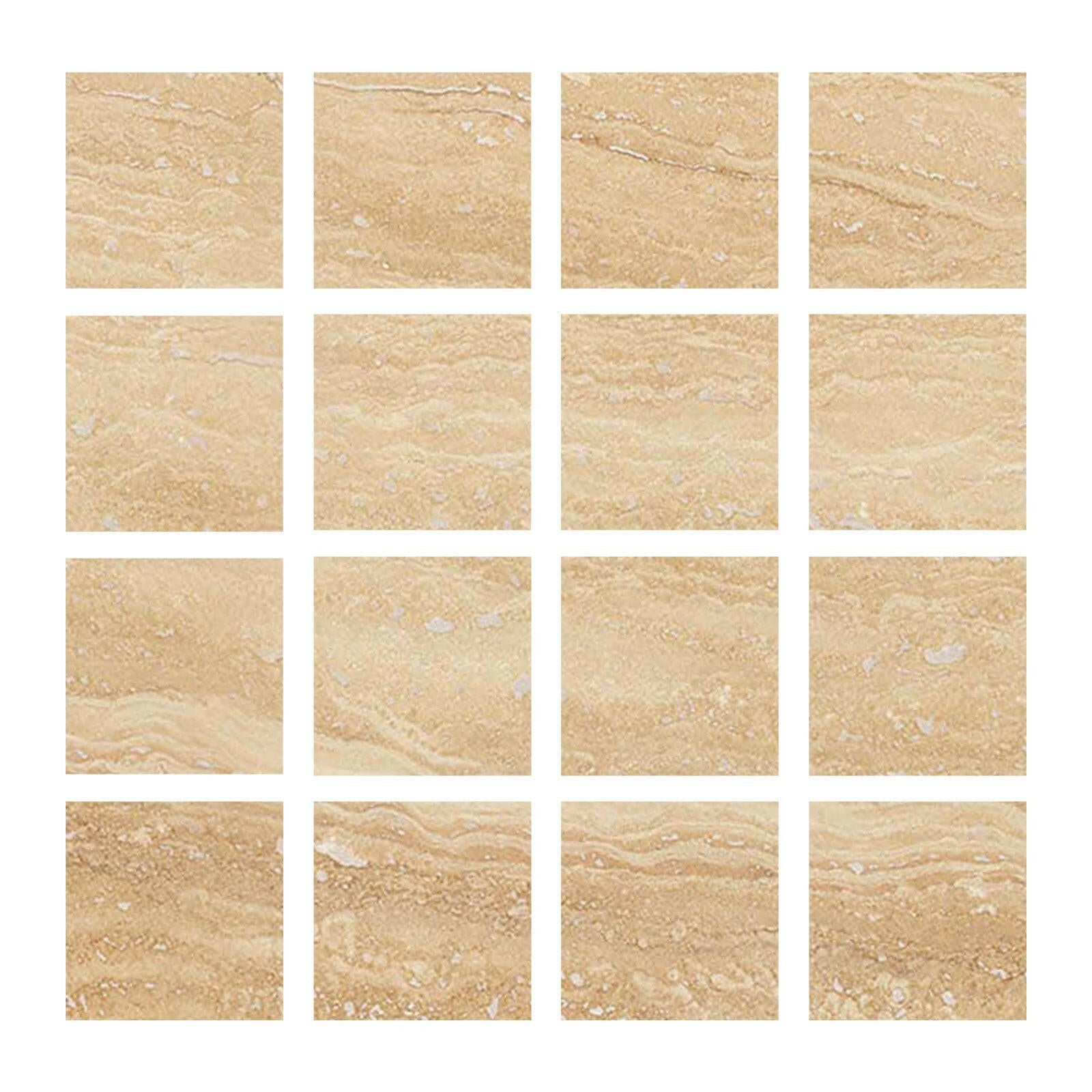 Special Cut | 3x3 Ivory Travertine Vein Cut Filled & Honed Tile Special Cut | 3x3 Ivory Travertine Vein Cut Filled & Honed Tile - American Tile Depot