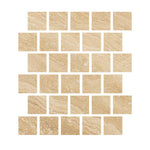 Special Cut | 3x3 Ivory Travertine Vein Cut Filled & Polished Tile Special Cut | 3x3 Ivory Travertine Vein Cut Filled & Polished Tile - American Tile Depot