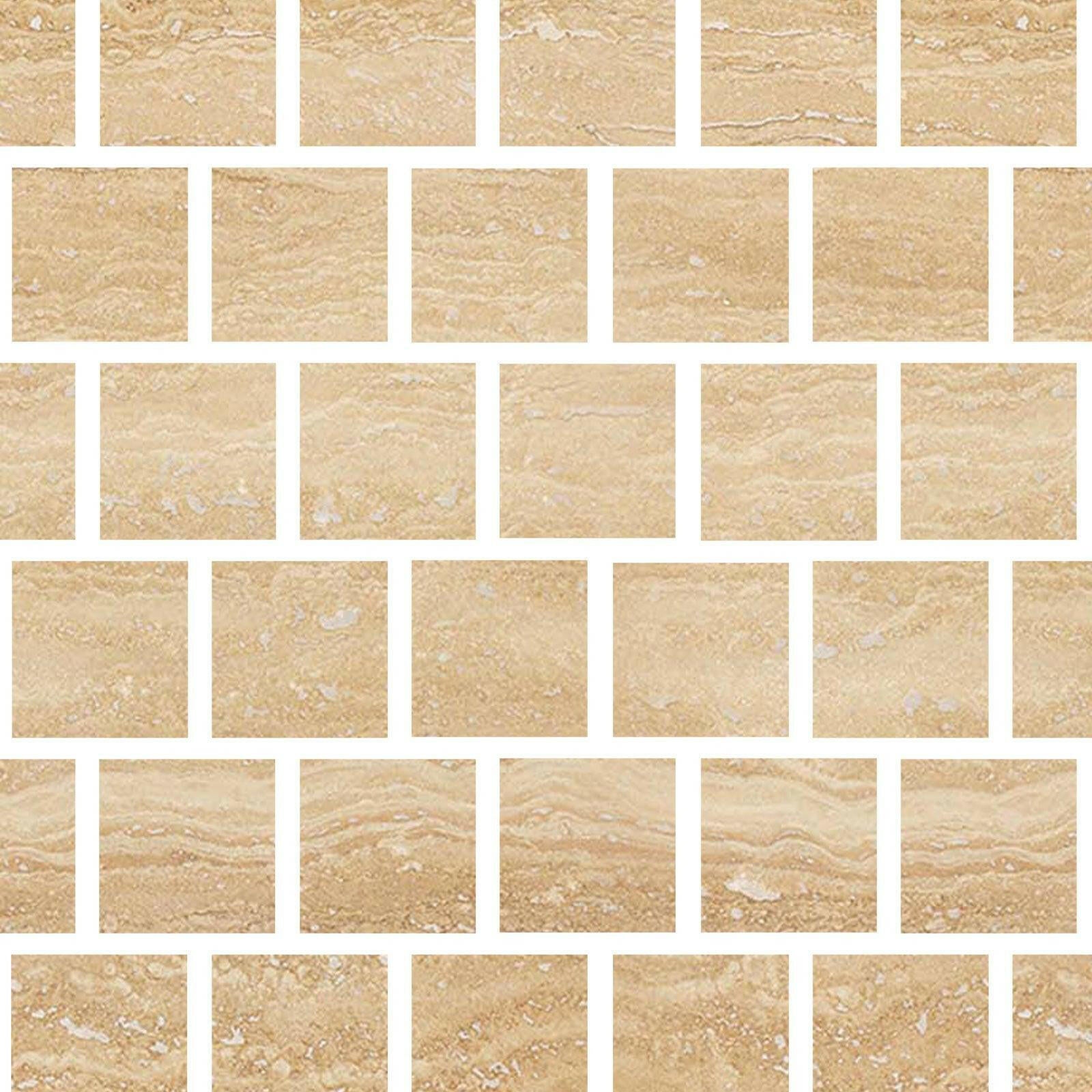 Special Cut | 3x3 Ivory Travertine Vein Cut Filled & Polished Tile Special Cut | 3x3 Ivory Travertine Vein Cut Filled & Polished Tile - American Tile Depot