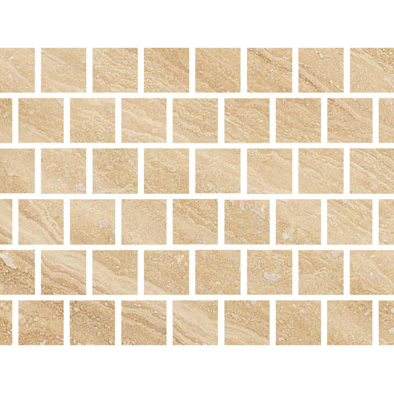 Special Cut | 3x3 Ivory Travertine Vein Cut Filled & Polished Tile Special Cut | 3x3 Ivory Travertine Vein Cut Filled & Polished Tile - American Tile Depot