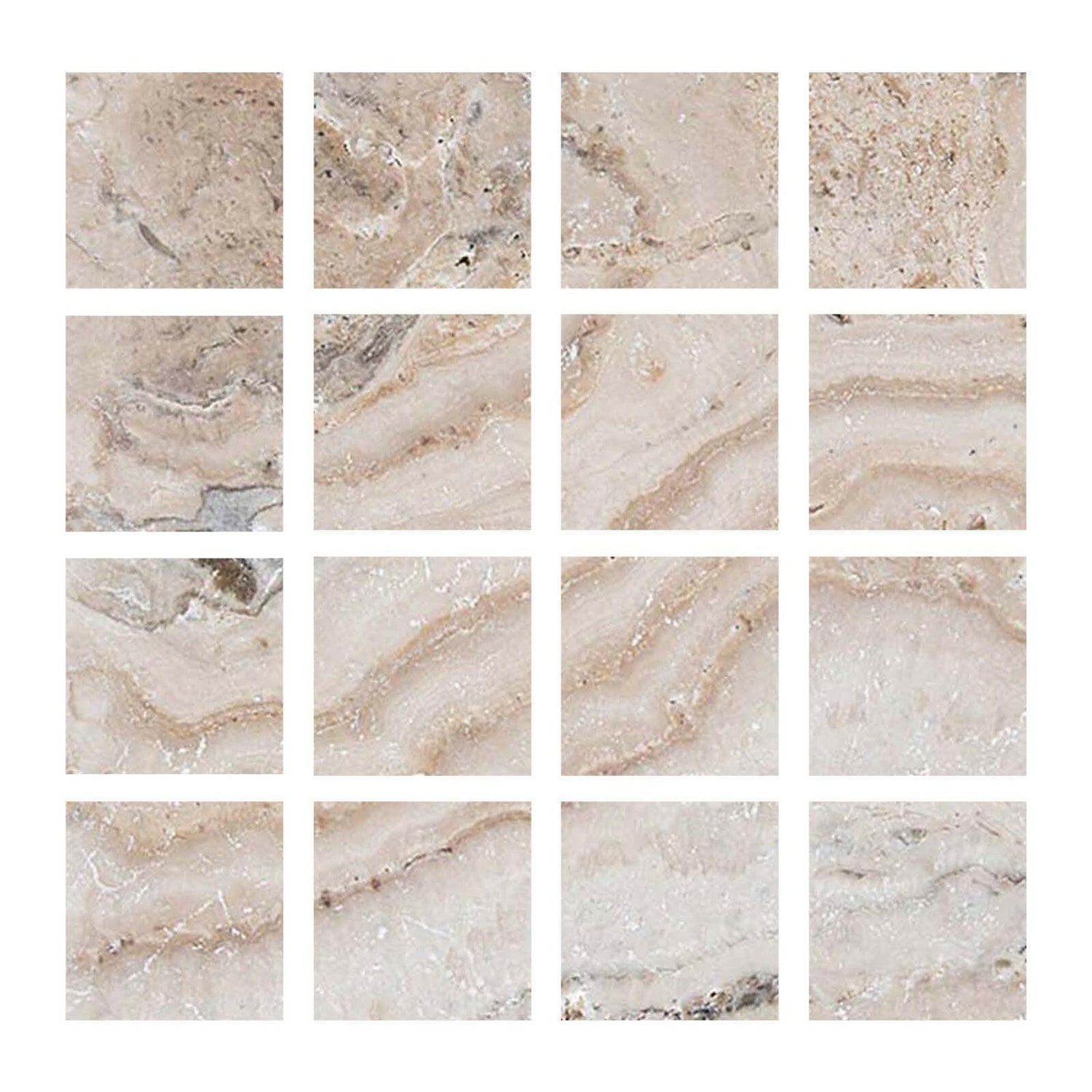 Special Cut | 3x3 Malibu Travertine Filled & Honed Tile Special Cut | 3x3 Malibu Travertine Filled & Honed Tile - American Tile Depot