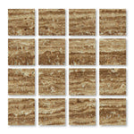 Special Cut | 3x3 Noce Exotic Travertine (Vein-Cut) Filled & Honed Tile Special Cut | 3x3 Noce Exotic Travertine (Vein-Cut) Filled & Honed Tile - American Tile Depot