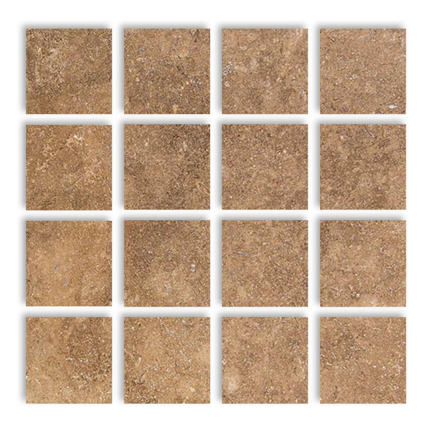 Special Cut | 3x3 Noce Travertine Filled & Honed Tile Special Cut | 3x3 Noce Travertine Filled & Honed Tile - American Tile Depot