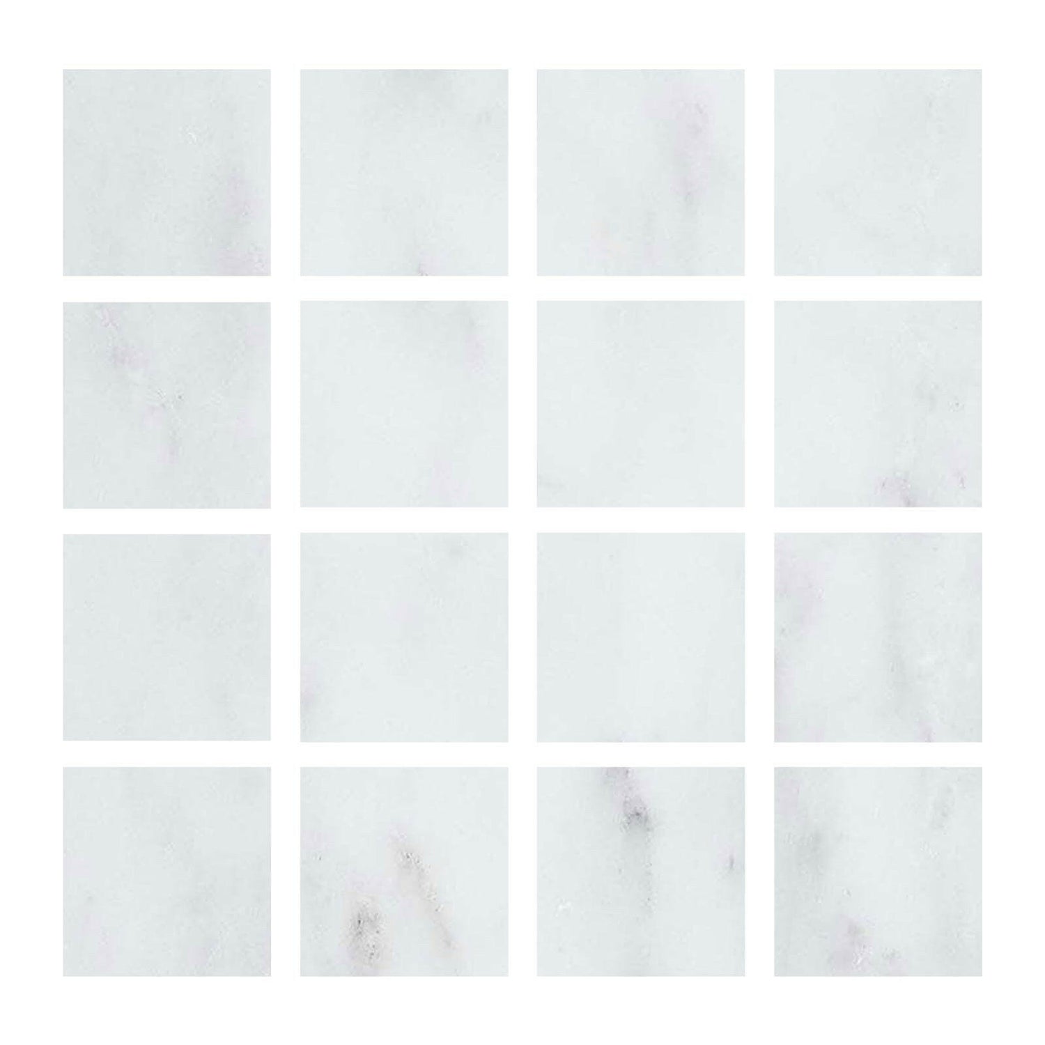 Special Cut | 3x3 Oriental White / Asian Statuary Marble Honed Tile Special Cut | 3x3 Oriental White / Asian Statuary Marble Honed Tile - American Tile Depot