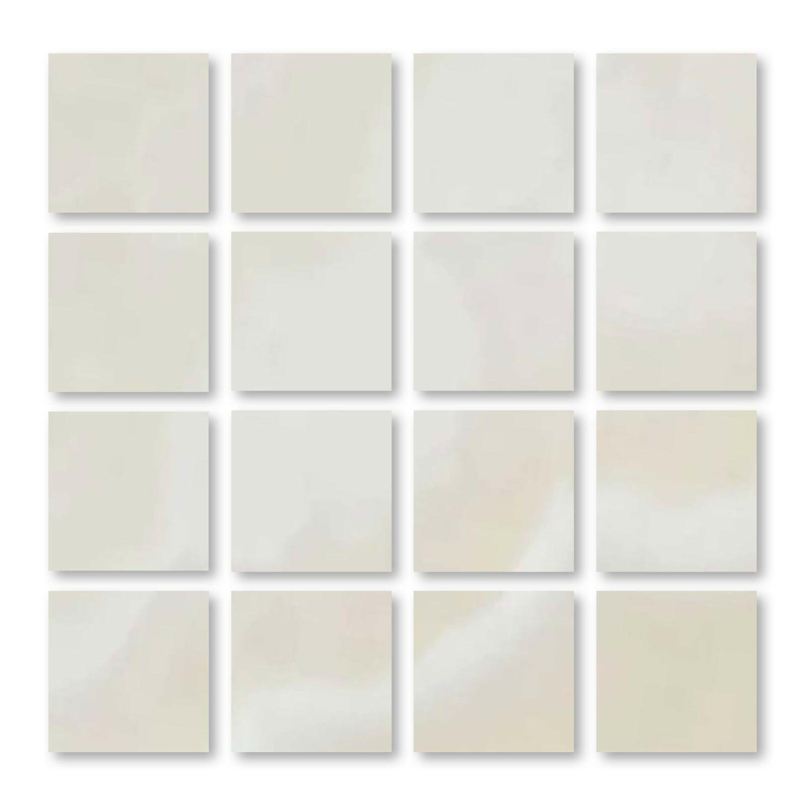 Special Cut | 3x3 Premium White Onyx CROSS-CUT Polished Tile - American Tile Depot