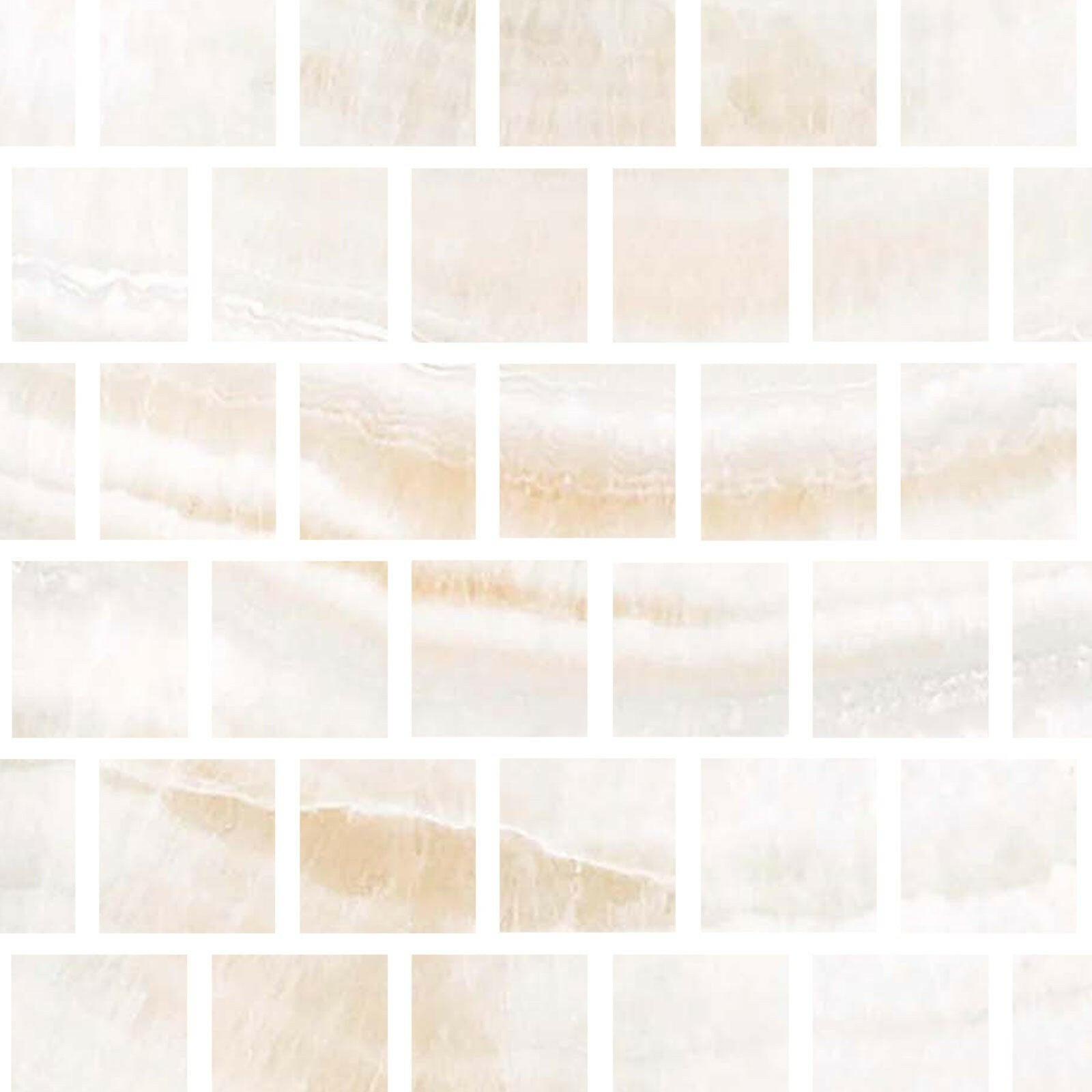 Special Cut | 3x3 Premium White Onyx VEIN-CUT Polished Tile - American Tile Depot