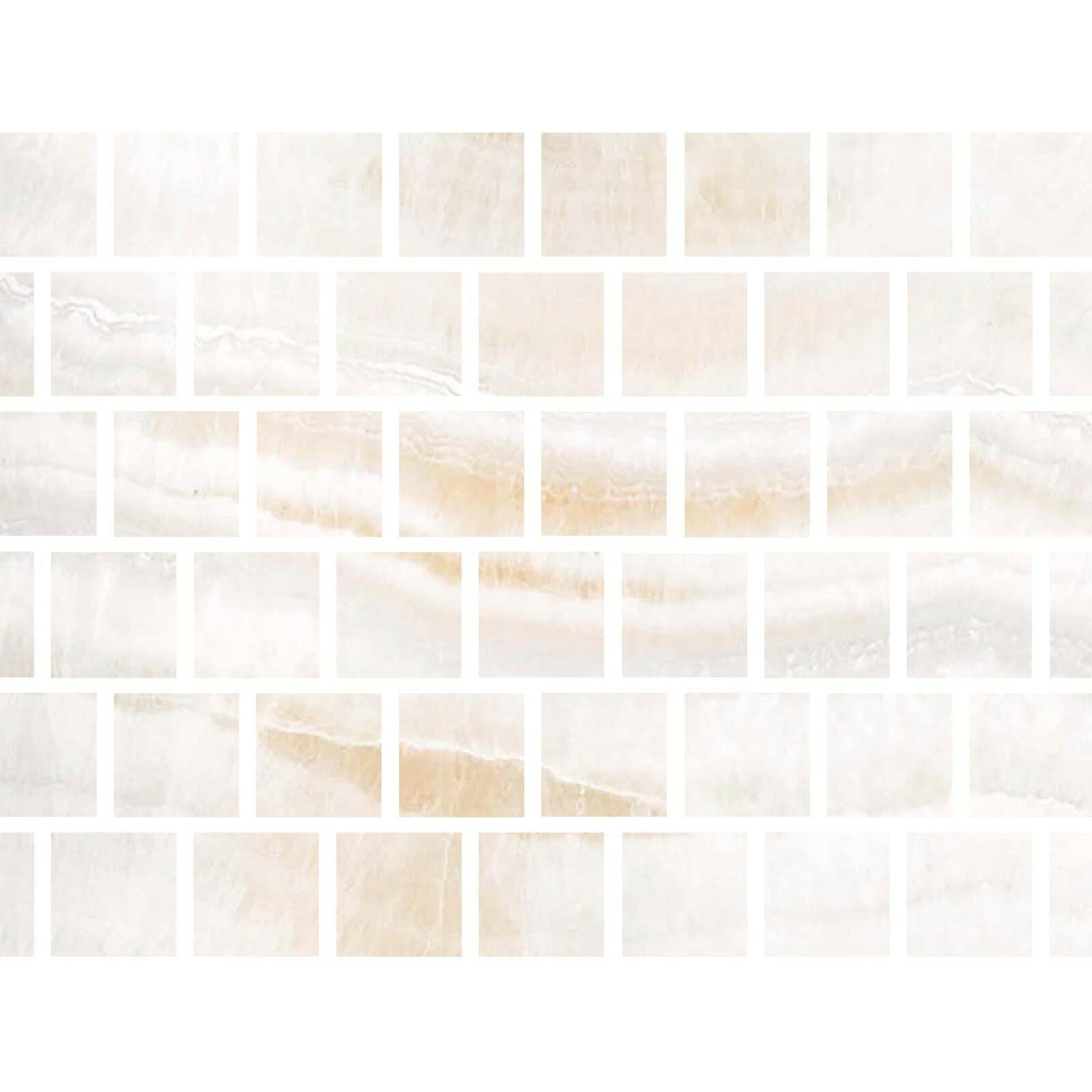 Special Cut | 3x3 Premium White Onyx VEIN-CUT Polished Tile - American Tile Depot