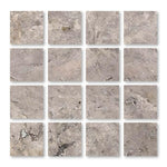 Special Cut | 3x3 Silver Travertine Filled & Honed Tile Special Cut | 3x3 Silver Travertine Filled & Honed Tile - American Tile Depot