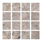 Special Cut | 3x3 Silver Travertine Filled & Honed Tile Special Cut | 3x3 Silver Travertine Filled & Honed Tile - American Tile Depot