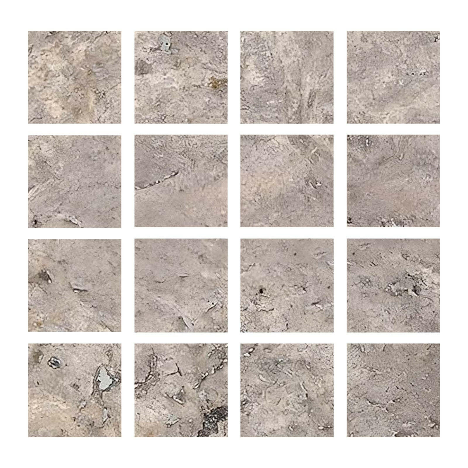 Special Cut | 3x3 Silver Travertine Filled & Honed Tile Special Cut | 3x3 Silver Travertine Filled & Honed Tile - American Tile Depot
