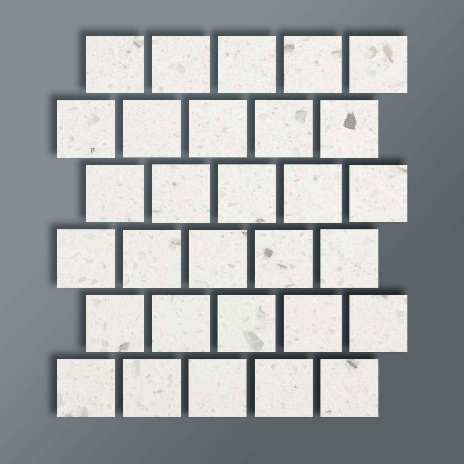 Special Cut | 3x3 Terrazzo Silver Marble Polished Tile Special Cut | 3x3 Terrazzo Silver Marble Polished Tile - American Tile Depot