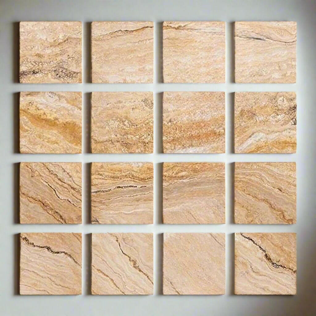 Special Cut | 3x3 Valencia Travertine Filled & Honed Tile Special Cut | 3x3 Valencia Travertine Filled & Honed Tile - American Tile Depot