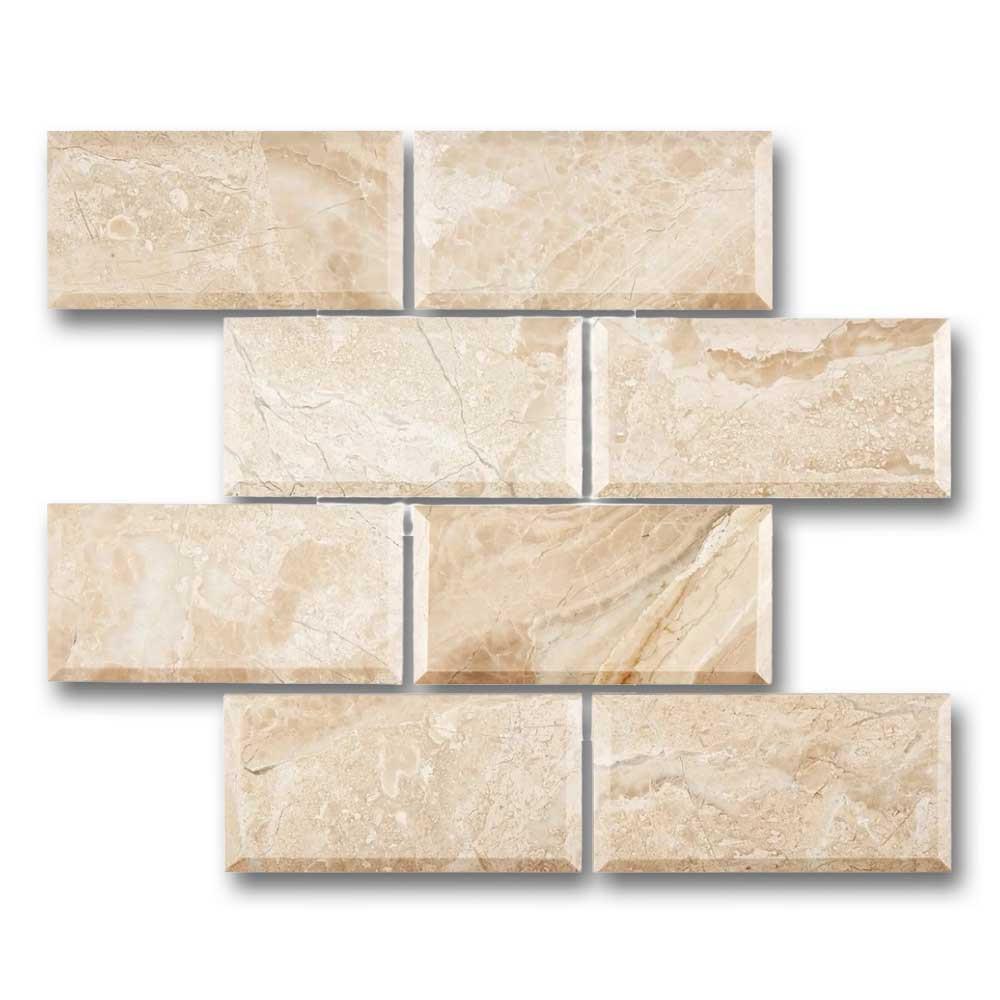 Special Cut | 3x6 Diano Royal (Queen Beige) Honed & Beveled Tile Special Cut | 3x6 Diano Royal (Queen Beige) Honed & Beveled Tile - American Tile Depot