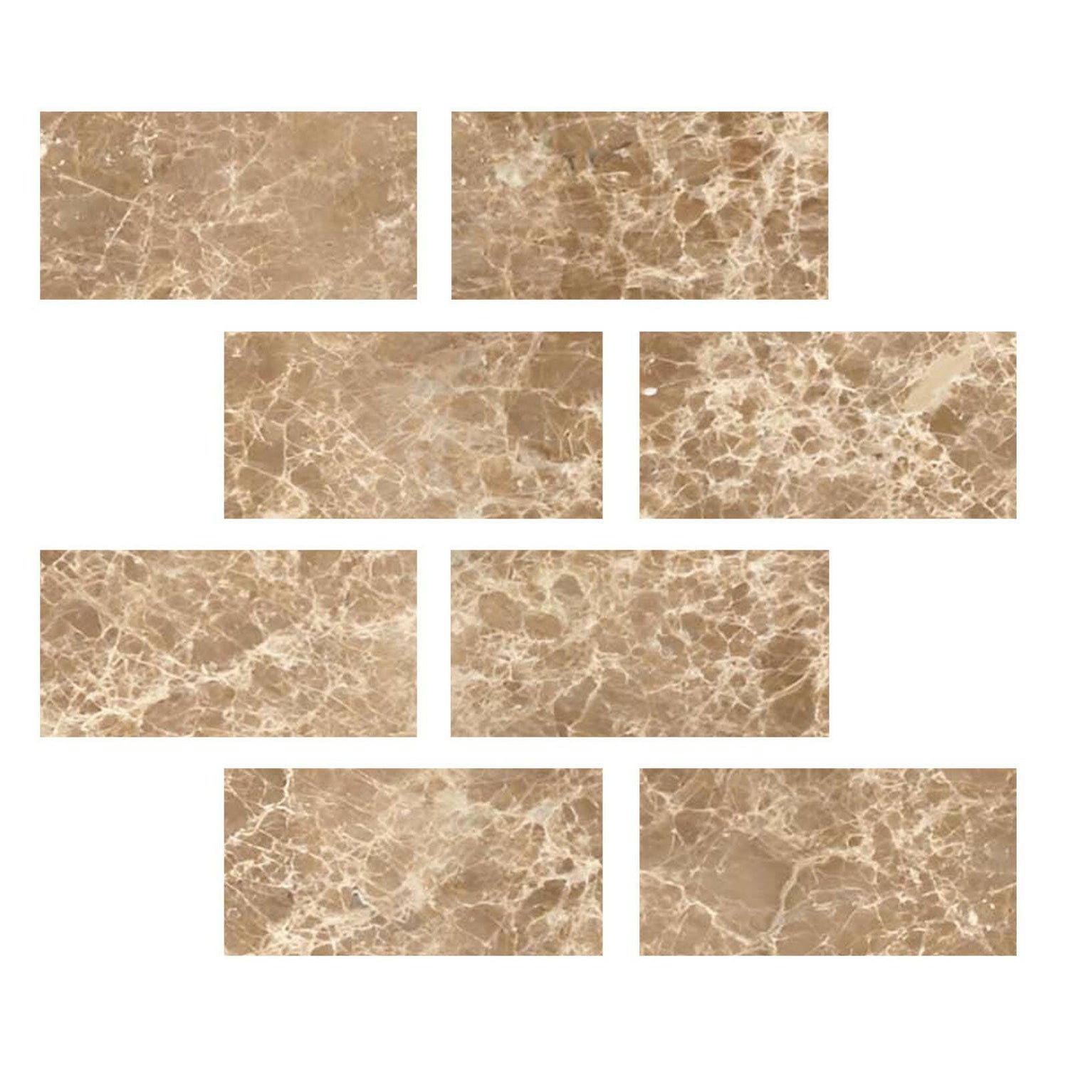Special Cut | 3x6 Emperador Light Marble Polished Tile Special Cut | 3x6 Emperador Light Marble Polished Tile - American Tile Depot
