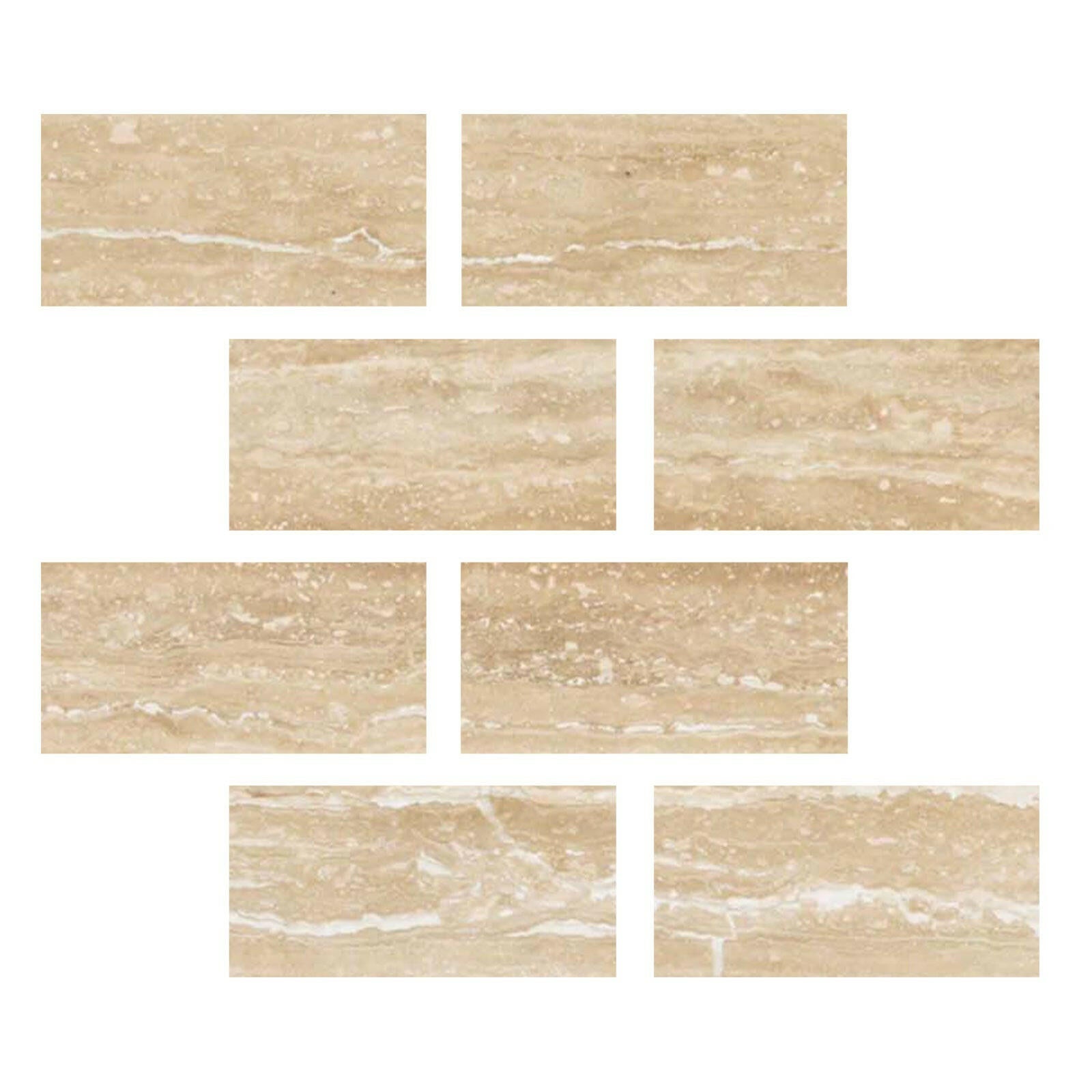 Special Cut | 3x6 Ivory Travertine Vein Cut Filled & Polished Tile Special Cut | 3x6 Ivory Travertine Vein Cut Filled & Polished Tile - American Tile Depot