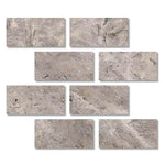 Special Cut | 3x6 Silver Travertine Filled & Honed Tile Special Cut | 3x6 Silver Travertine Filled & Honed Tile - American Tile Depot