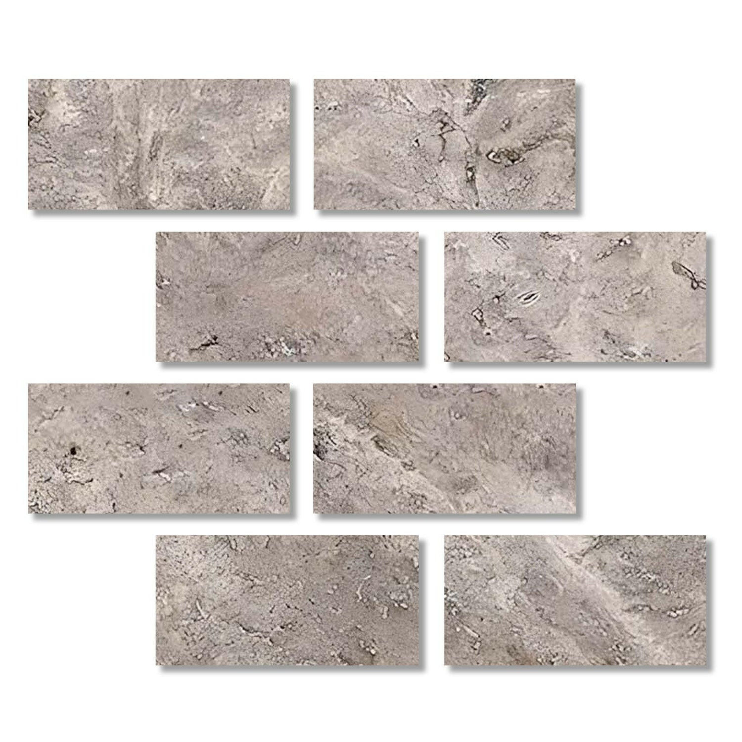 Special Cut | 3x6 Silver Travertine Filled & Honed Tile Special Cut | 3x6 Silver Travertine Filled & Honed Tile - American Tile Depot
