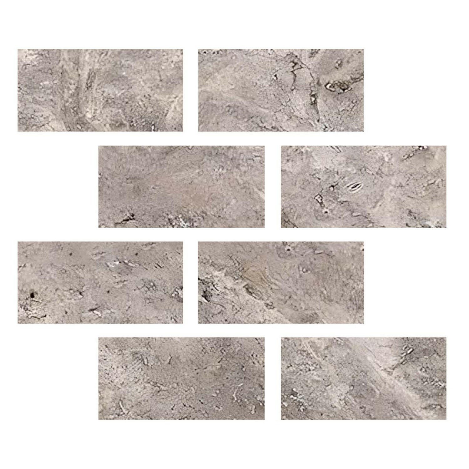 Special Cut | 3x6 Silver Travertine Filled & Honed Tile Special Cut | 3x6 Silver Travertine Filled & Honed Tile - American Tile Depot