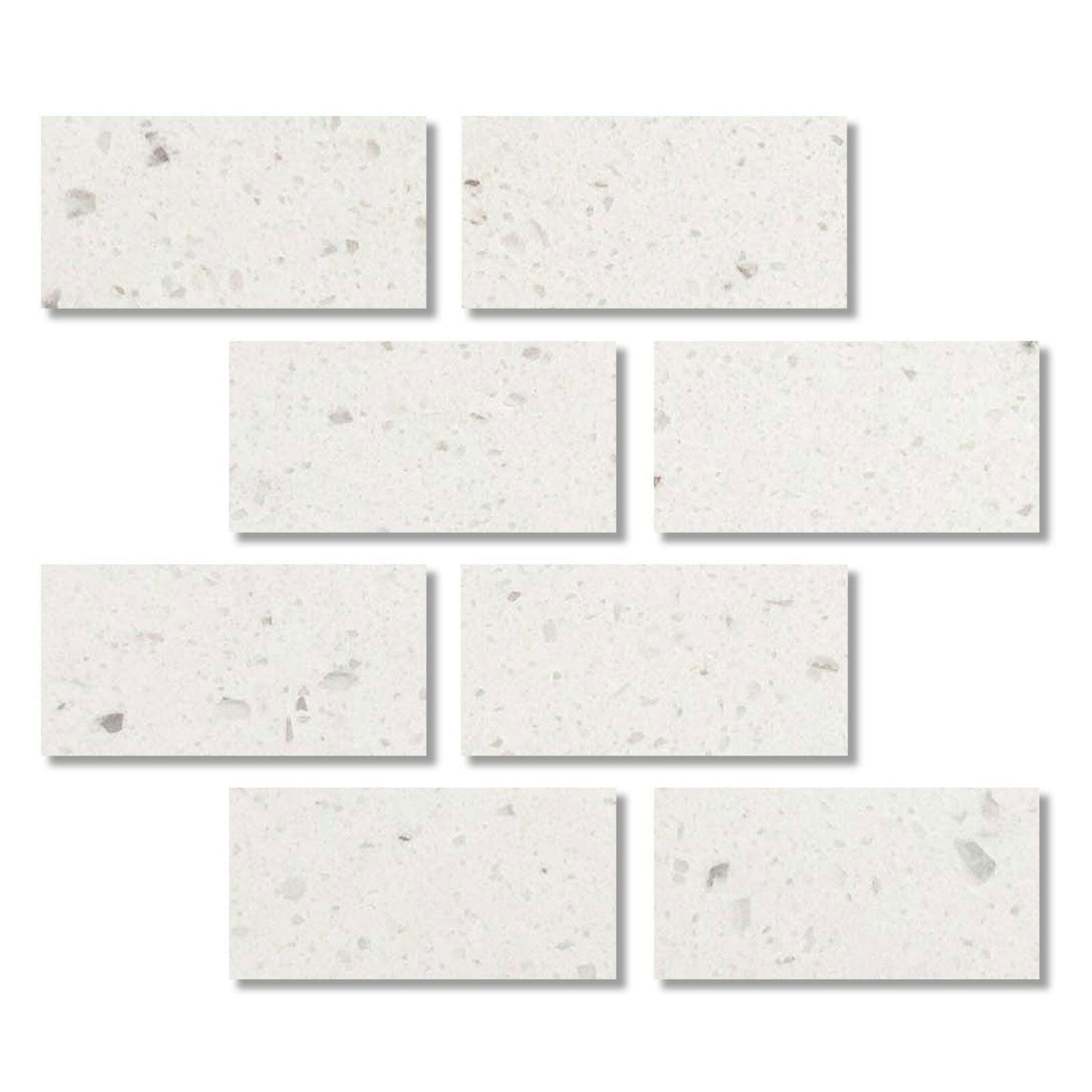 Special Cut | 3x6 Terrazzo Silver Marble Polished Tile Special Cut | 3x6 Terrazzo Silver Marble Polished Tile - American Tile Depot