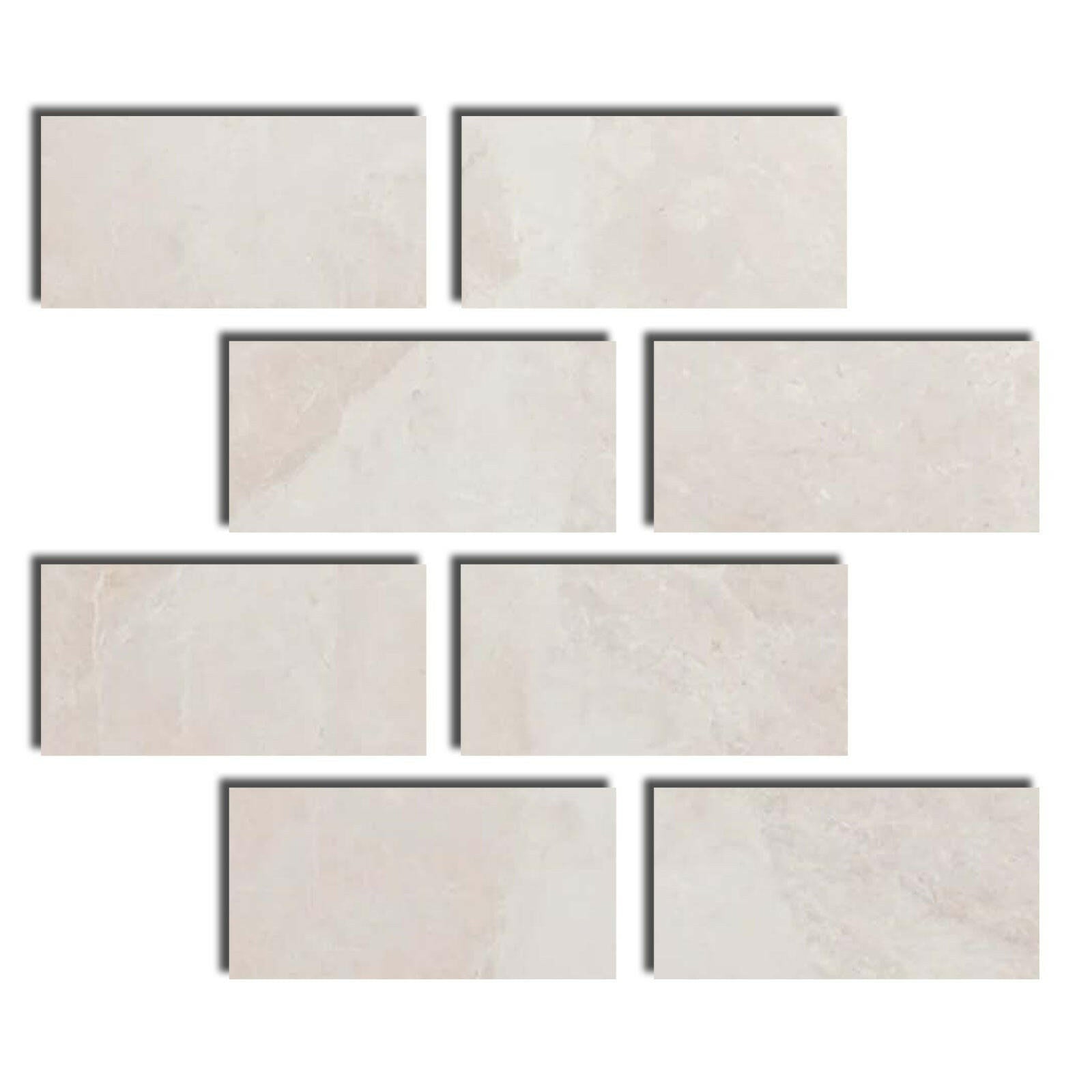 Special Cut | 3x6 White Pearl / Botticino Marble Honed Tile Special Cut | 3x6 White Pearl / Botticino Marble Honed Tile - American Tile Depot
