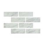 Special Cut | 4x12 Bianco Venatino Marble Honed Tile Special Cut | 4x12 Bianco Venatino Marble Honed Tile - American Tile Depot