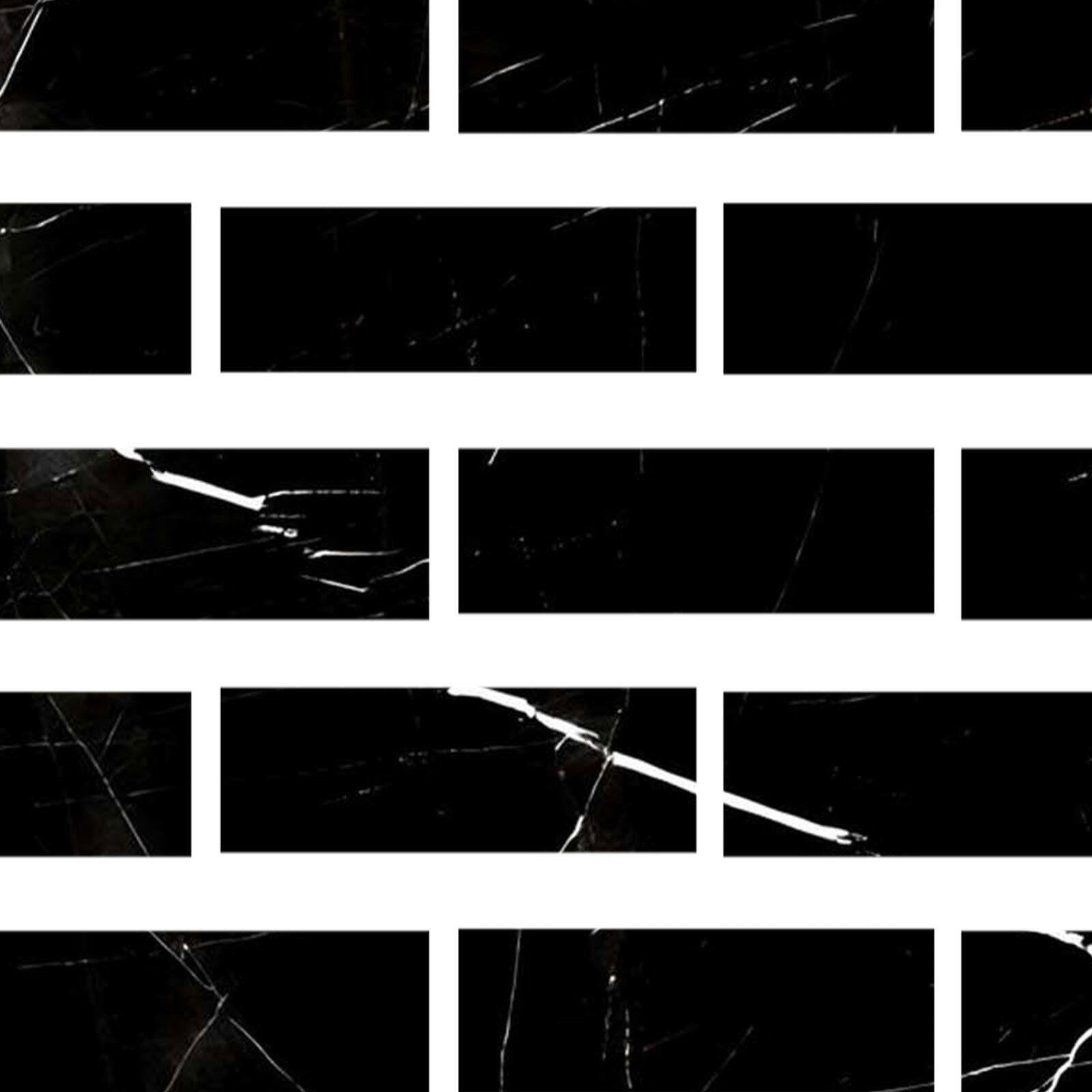 Special Cut | 4x12 Black Marquina Marble Honed Tile Special Cut | 4x12 Black Marquina Marble Honed Tile - American Tile Depot
