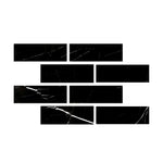 Special Cut | 4x12 Black Marquina Marble Honed Tile Special Cut | 4x12 Black Marquina Marble Honed Tile - American Tile Depot
