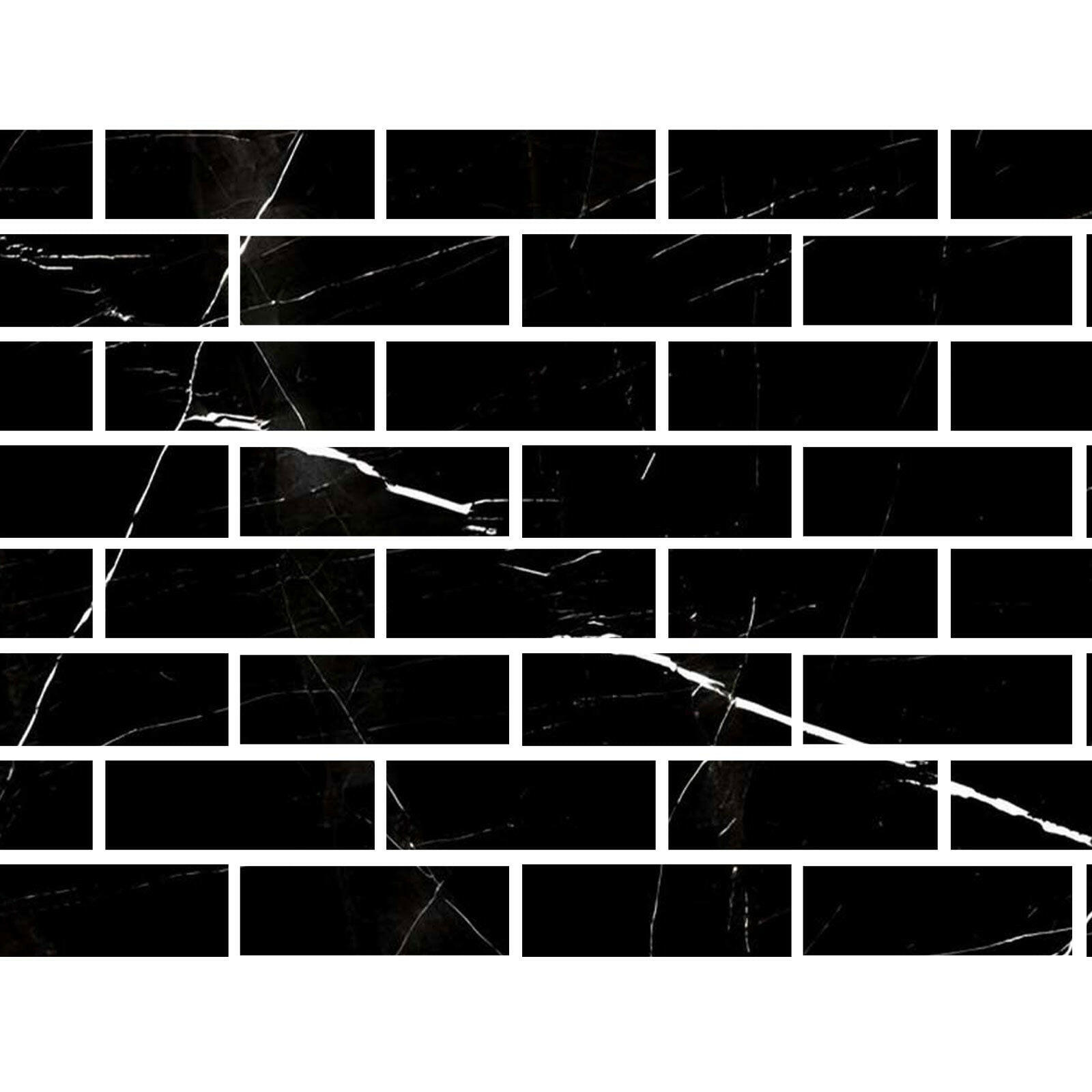 Special Cut | 4x12 Black Marquina Marble Polished Tile Special Cut | 4x12 Black Marquina Marble Polished Tile - American Tile Depot