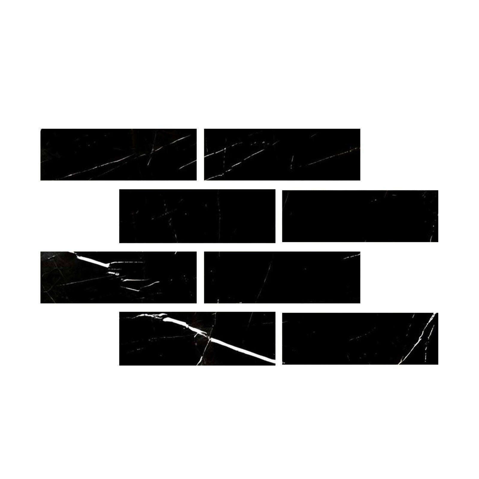 Special Cut | 4x12 Black Marquina Marble Polished Tile Special Cut | 4x12 Black Marquina Marble Polished Tile - American Tile Depot