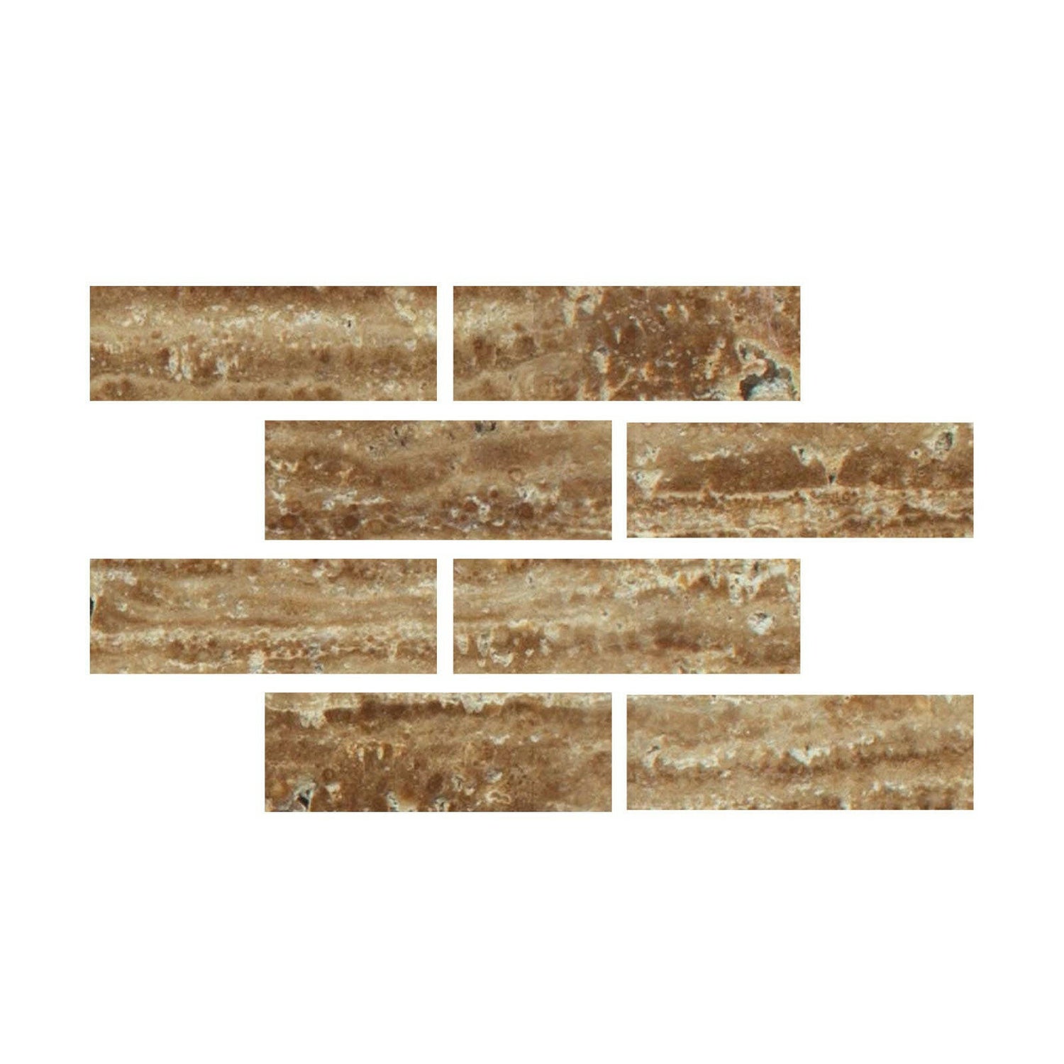 Special Cut | 4x12 Noce Exotic Travertine (Vein-Cut) Filled & Honed Tile Special Cut | 4x12 Noce Exotic Travertine (Vein-Cut) Filled & Honed Tile - American Tile Depot