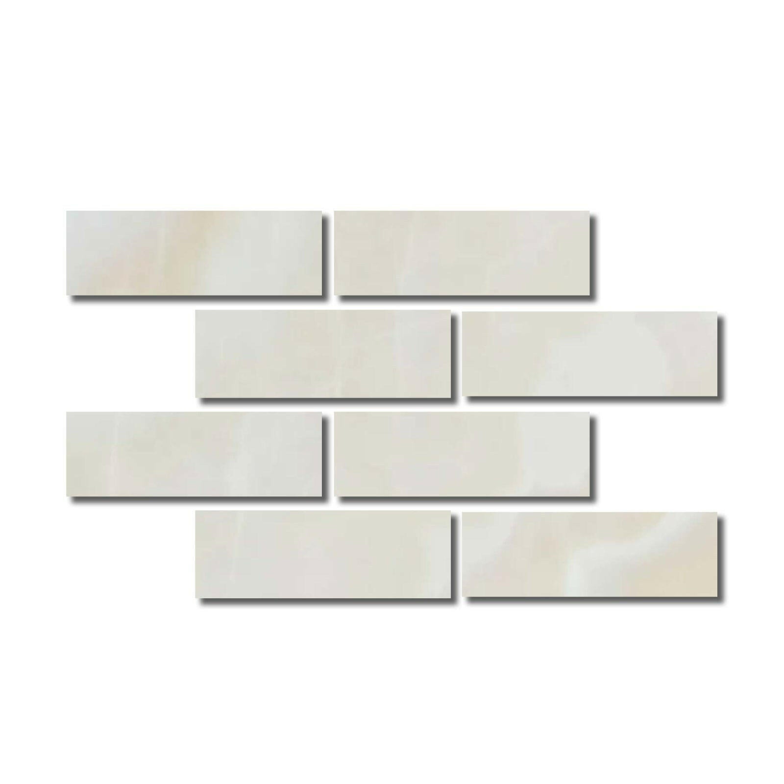 Special Cut | 4x12 Premium White Onyx CROSS-CUT Polished Tile - American Tile Depot