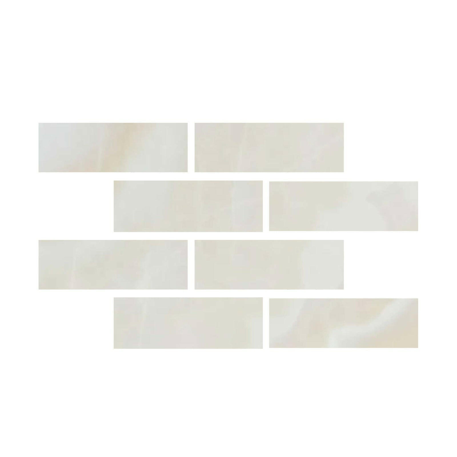 Special Cut | 4x12 Premium White Onyx CROSS-CUT Polished Tile - American Tile Depot
