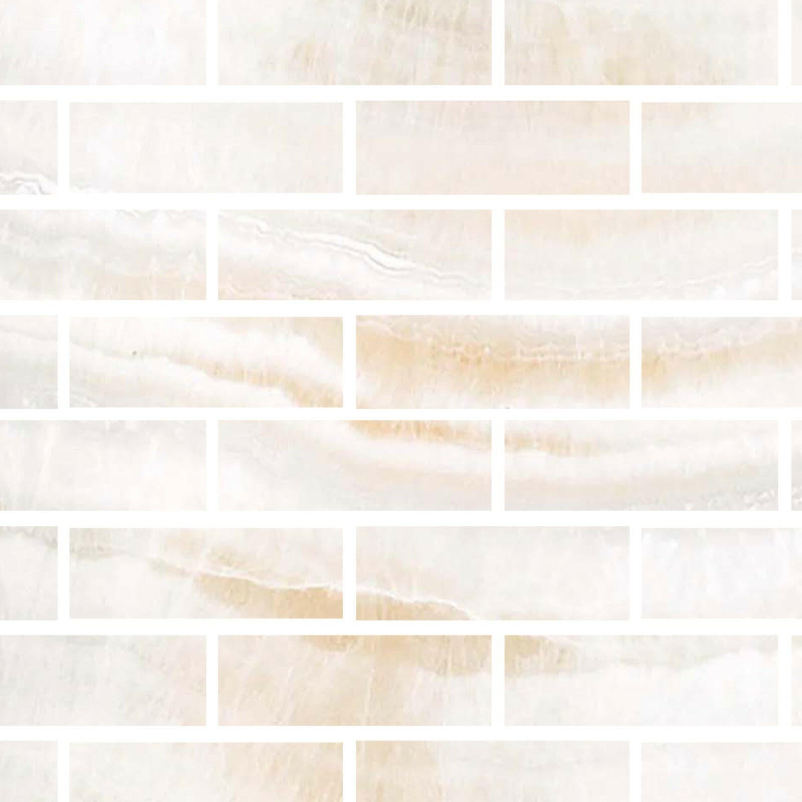 Special Cut | 4x12 Premium White Onyx VEIN-CUT Polished Tile - American Tile Depot