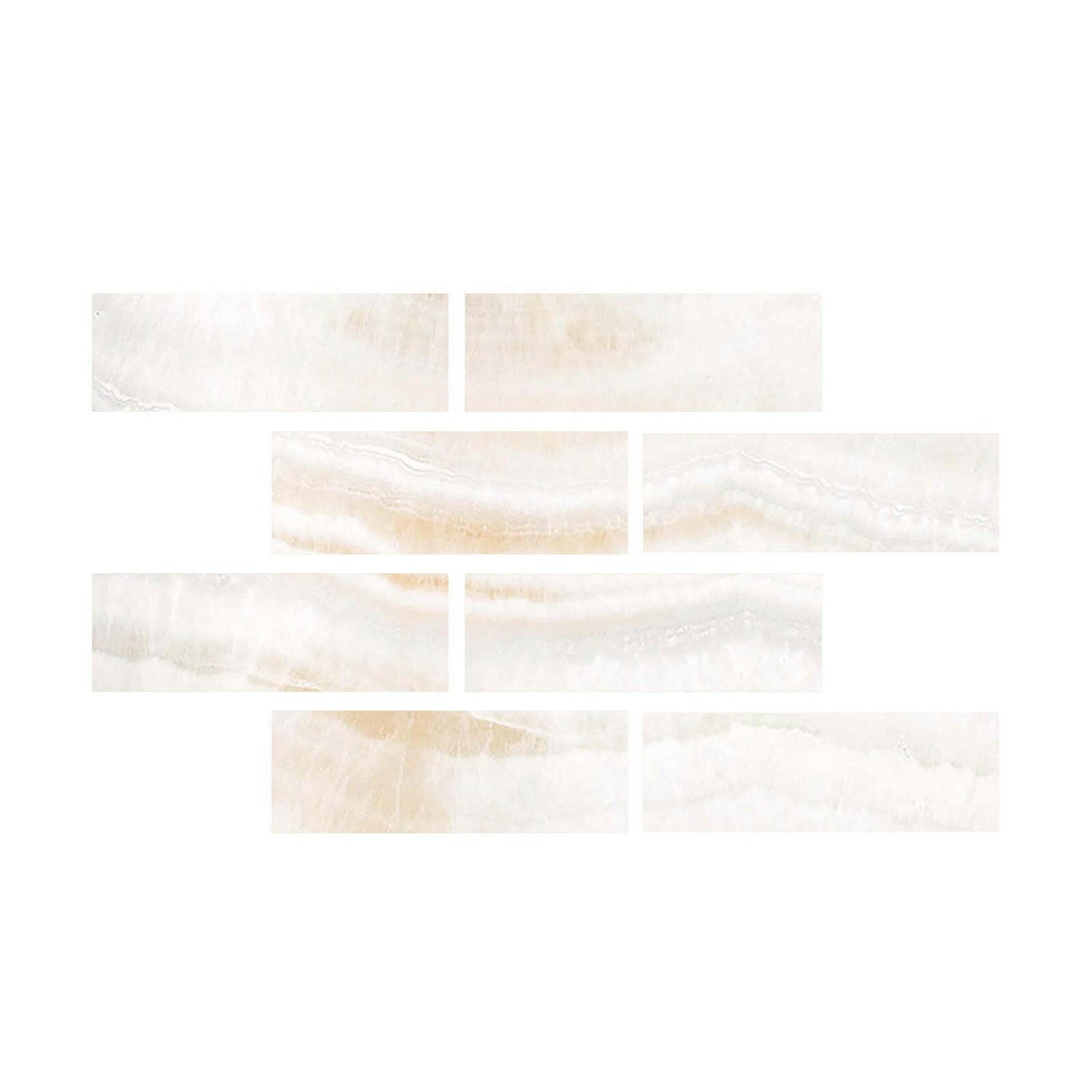 Special Cut | 4x12 Premium White Onyx VEIN-CUT Polished Tile Special Cut | 4x12 Premium White Onyx VEIN-CUT Polished Tile - American Tile Depot