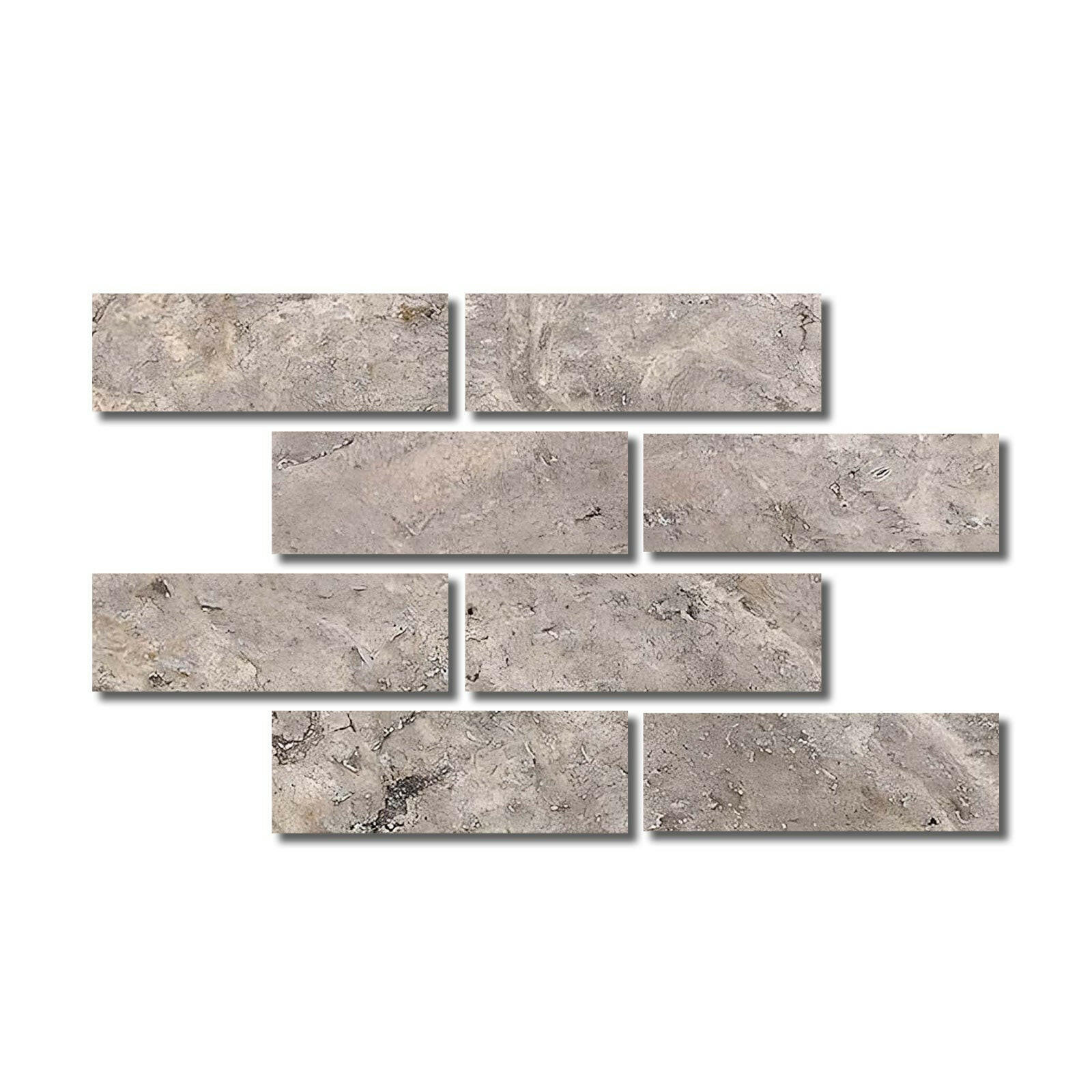 Special Cut | 4x12 Silver Travertine Filled & Honed Tile Special Cut | 4x12 Silver Travertine Filled & Honed Tile - American Tile Depot