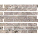 Special Cut | 4x12 Silver Travertine Filled & Honed Tile Special Cut | 4x12 Silver Travertine Filled & Honed Tile - American Tile Depot