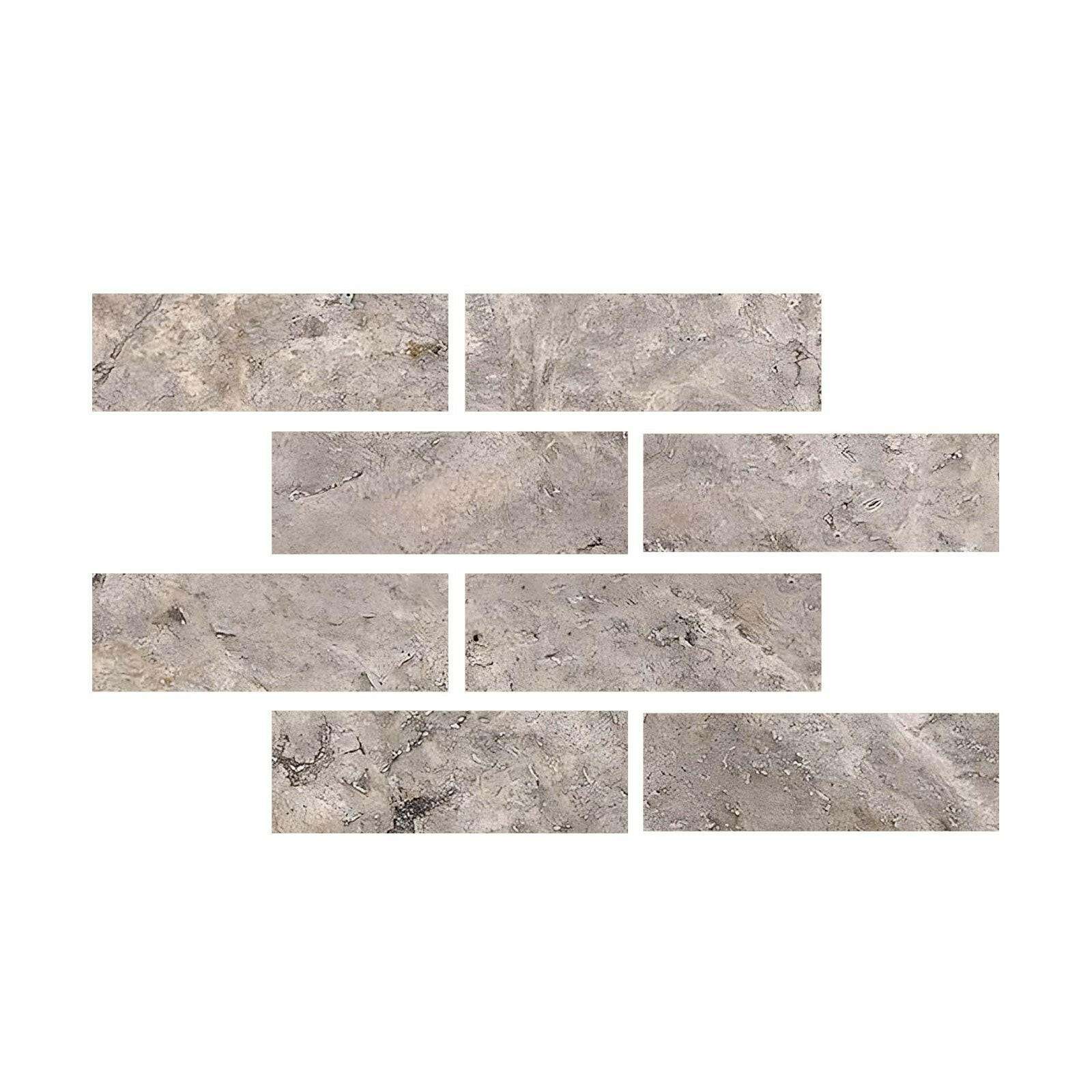 Special Cut | 4x12 Silver Travertine Filled & Honed Tile Special Cut | 4x12 Silver Travertine Filled & Honed Tile - American Tile Depot