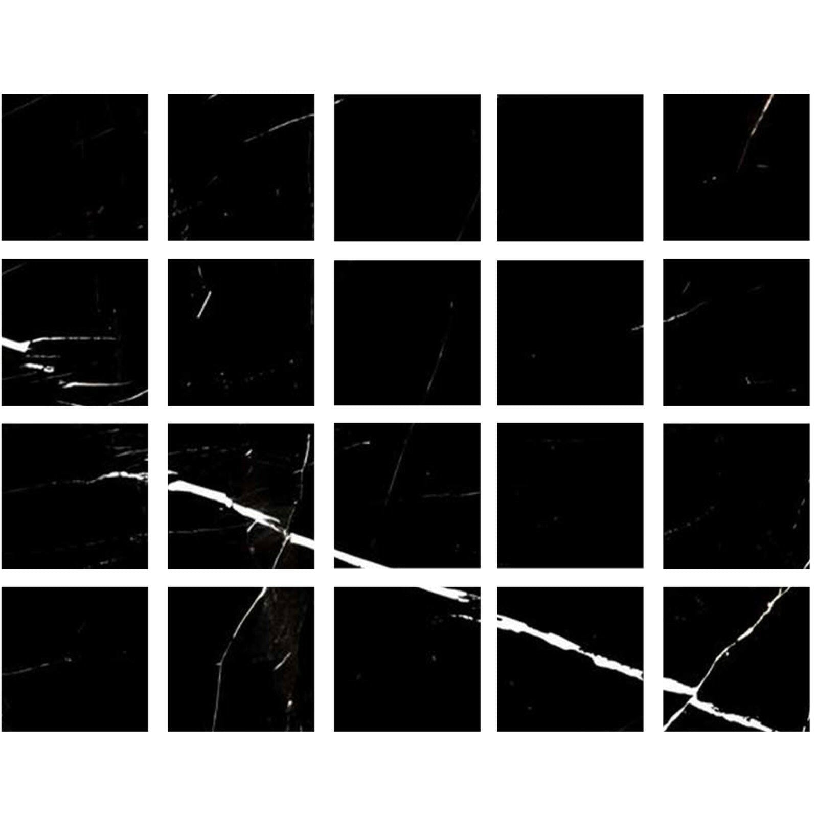 Special Cut | 4x4 Black Marquina Marble Honed Tile Special Cut | 4x4 Black Marquina Marble Honed Tile - American Tile Depot