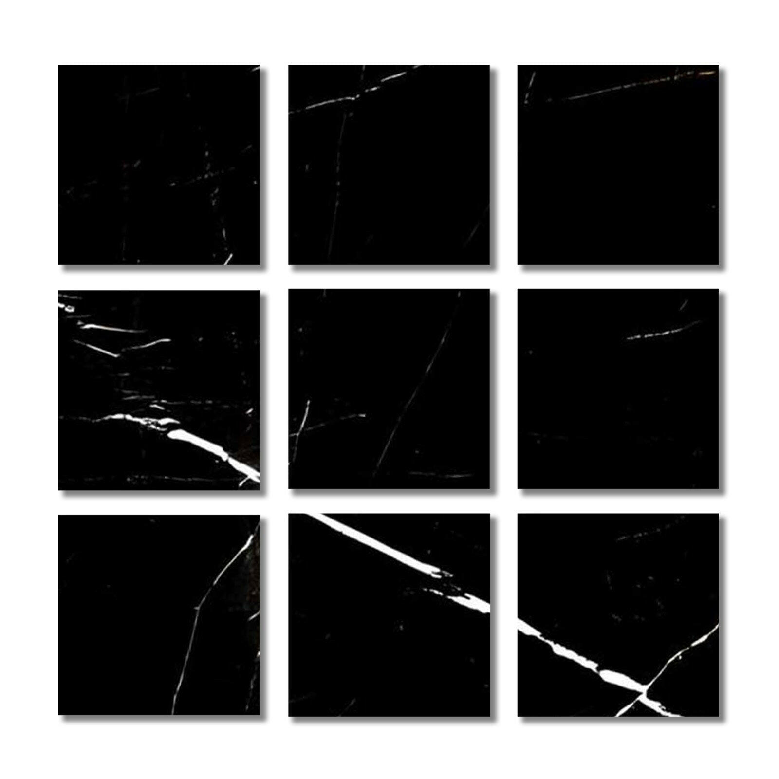 Special Cut | 4x4 Black Marquina Marble Polished Tile Special Cut | 4x4 Black Marquina Marble Polished Tile - American Tile Depot