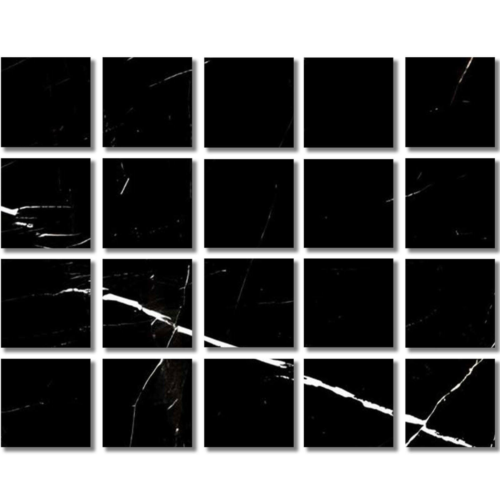 Special Cut | 4x4 Black Marquina Marble Polished Tile Special Cut | 4x4 Black Marquina Marble Polished Tile - American Tile Depot