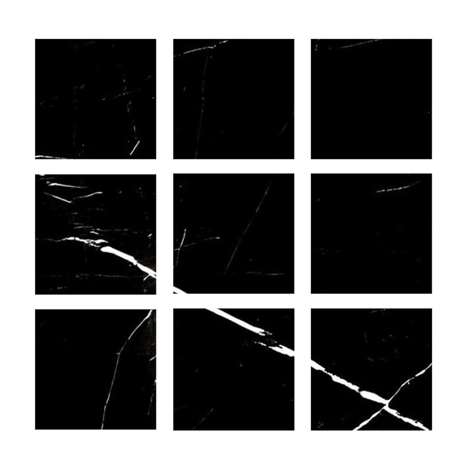 Special Cut | 4x4 Black Marquina Marble Polished Tile Special Cut | 4x4 Black Marquina Marble Polished Tile - American Tile Depot