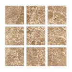 Special Cut | 4x4 Emperador Light Marble Polished Tile Special Cut | 4x4 Emperador Light Marble Polished Tile - American Tile Depot
