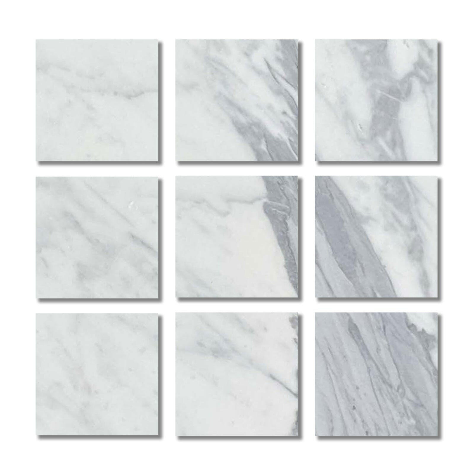 Special Cut | 4x4 Italian Statuary White Marble Honed Tile Special Cut | 4x4 Italian Statuary White Marble Honed Tile - American Tile Depot