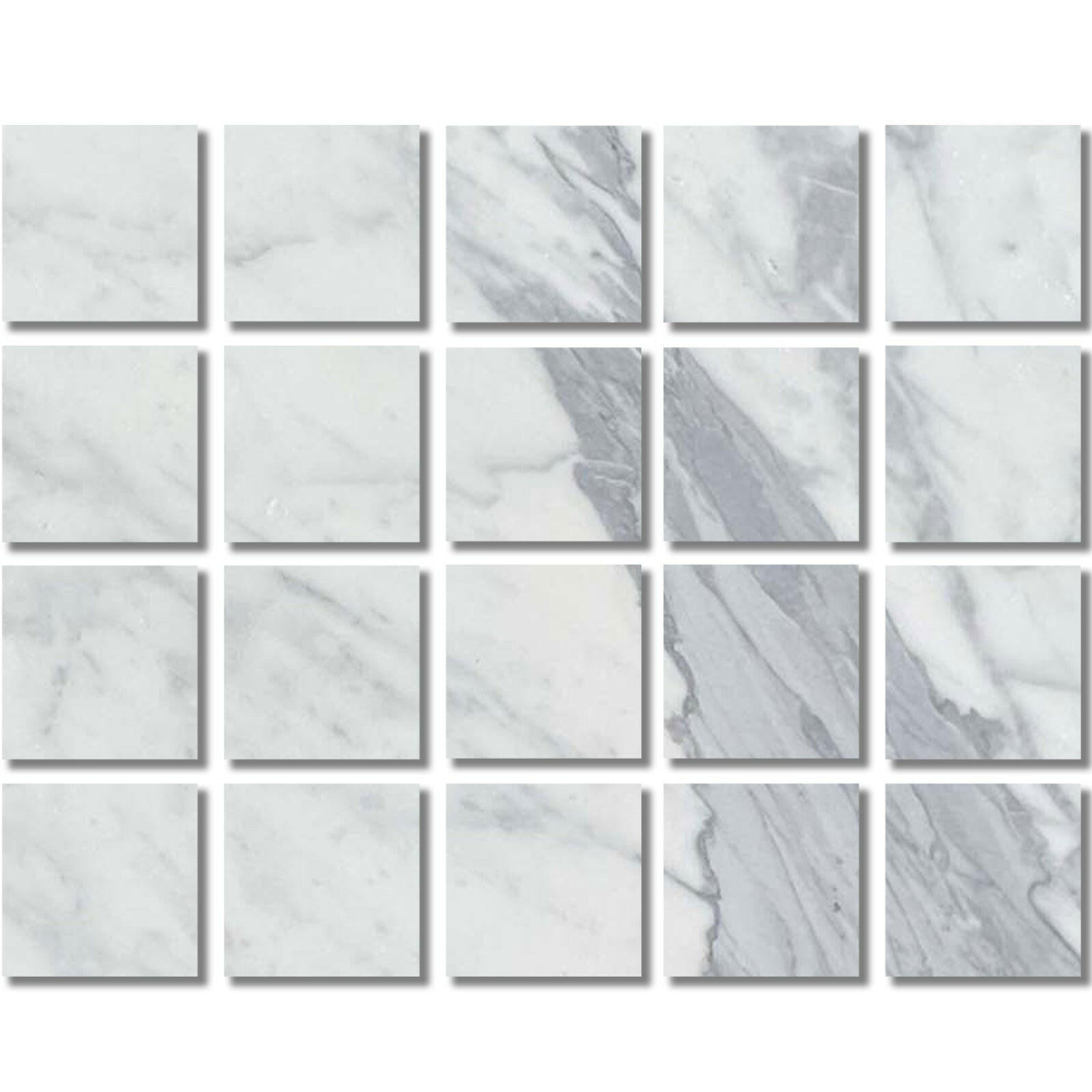 Special Cut | 4x4 Italian Statuary White Marble Honed Tile Special Cut | 4x4 Italian Statuary White Marble Honed Tile - American Tile Depot
