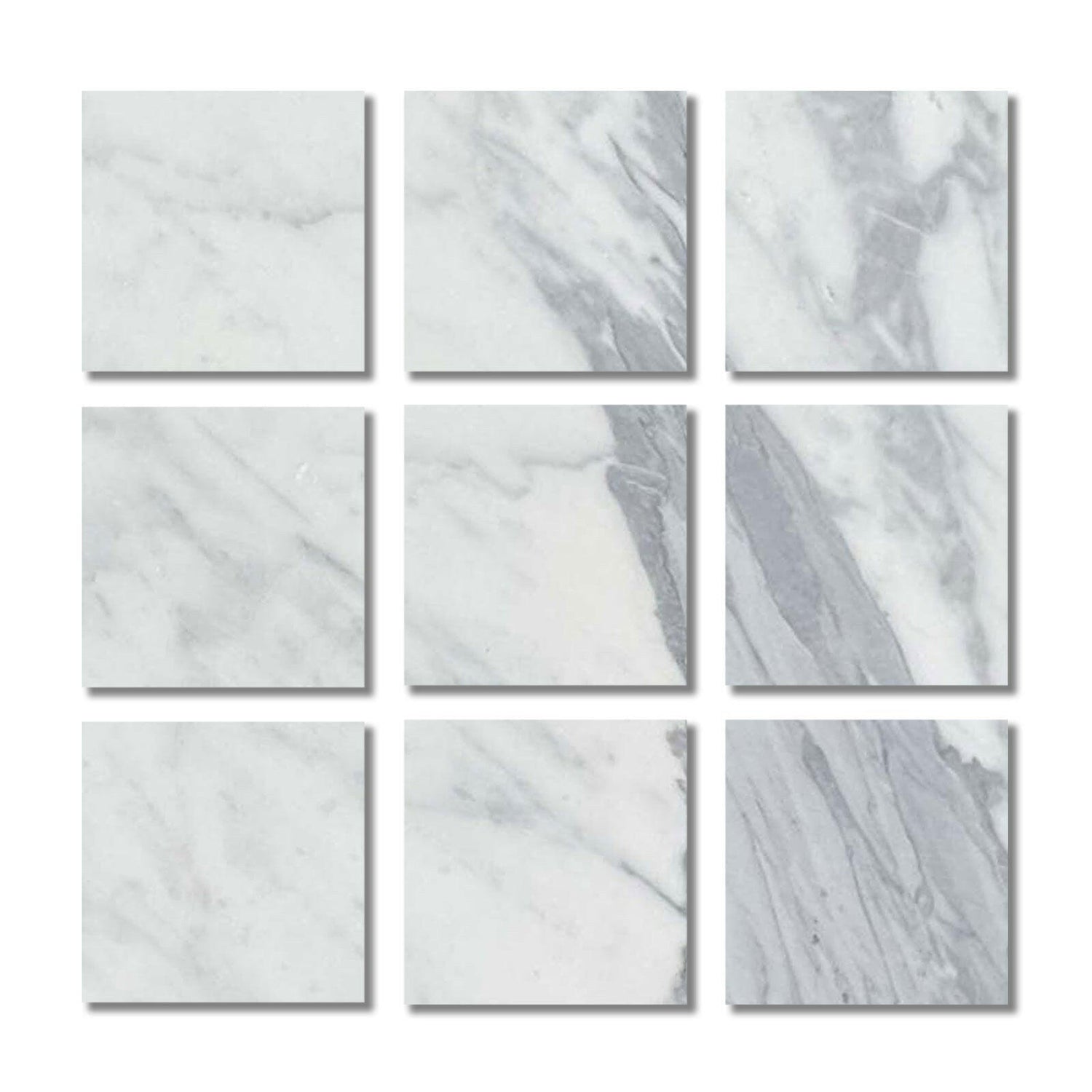 Special Cut | 4x4 Italian Statuary White Marble Polished Tile Special Cut | 4x4 Italian Statuary White Marble Polished Tile - American Tile Depot